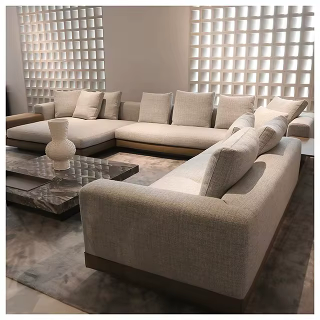 Ensemble de canapé modulaire minimaliste moderne en forme de I pour hôtels et salons
