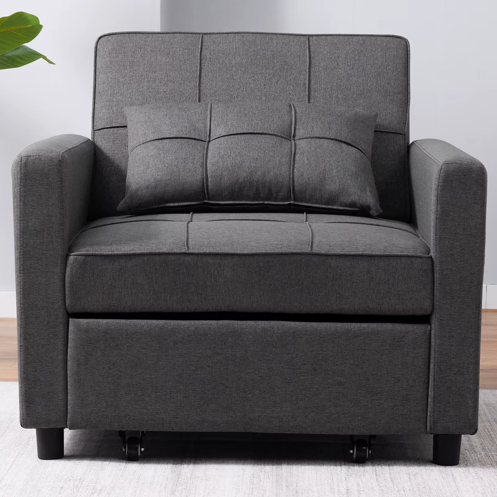 HORGgland O-Canapé-lit simple avec 3 inclinaisons réglables, fauteuil convertible, chaise longue ner