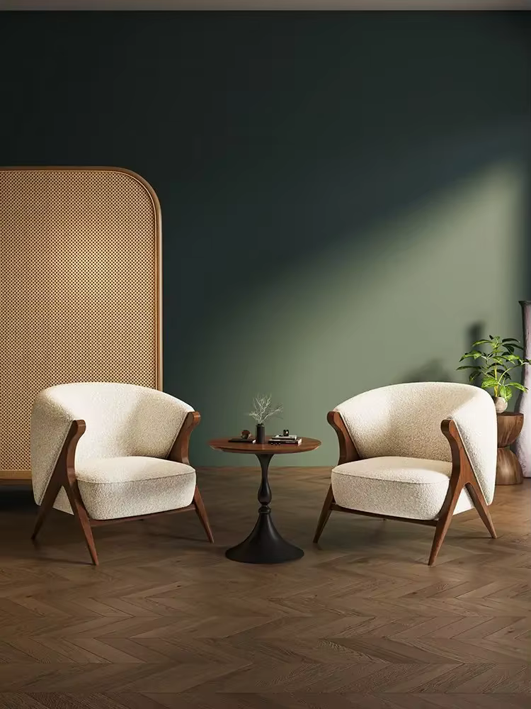 Meubles nordiques inclinables simples, chaise de canapé, rétro, hôtel, chez l'habitant, café, salon,