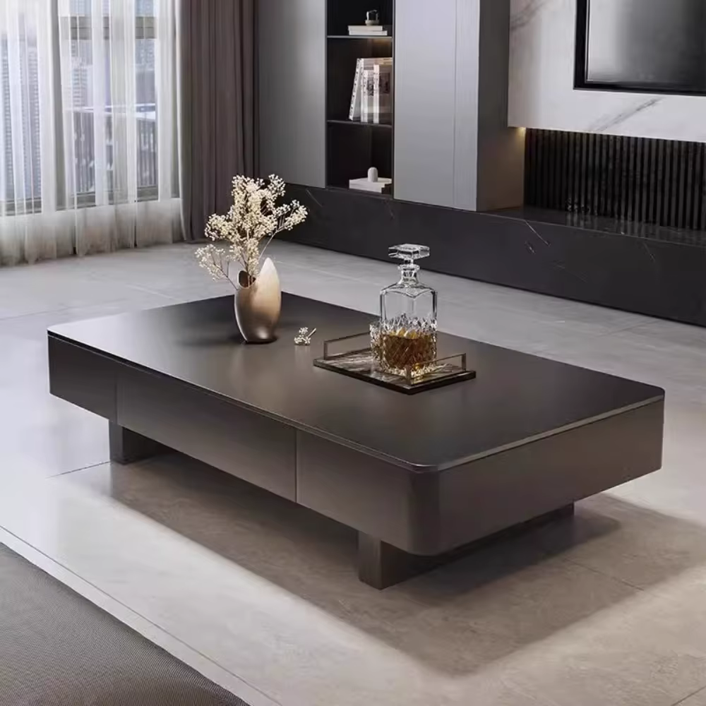 Tables basses De luxe modernes rangement Tables basses en marbre minimaliste nordique rectangulaire 