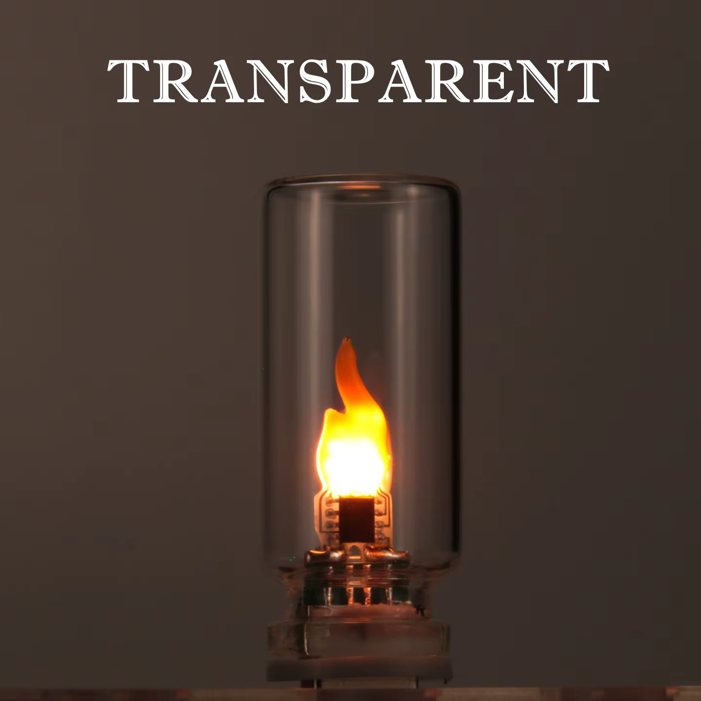Lampe de nuit LED USB à flamme vacillante en verre dépoli transparent, effet flamme simulée pour voi
