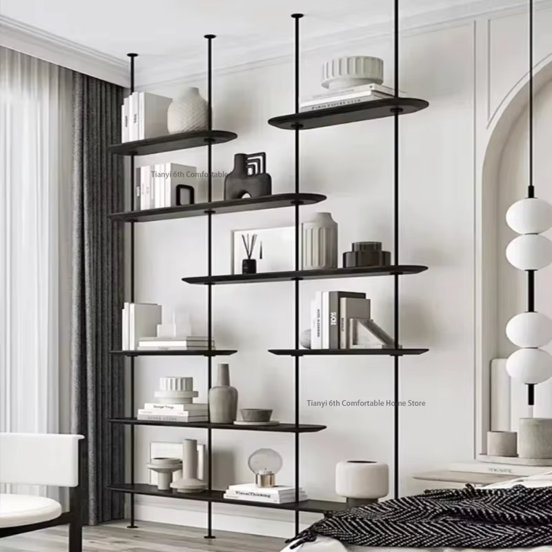 Bibliothèque au design minimaliste pour gagner de l'espace, bibliothèque de rangement moderne, salon