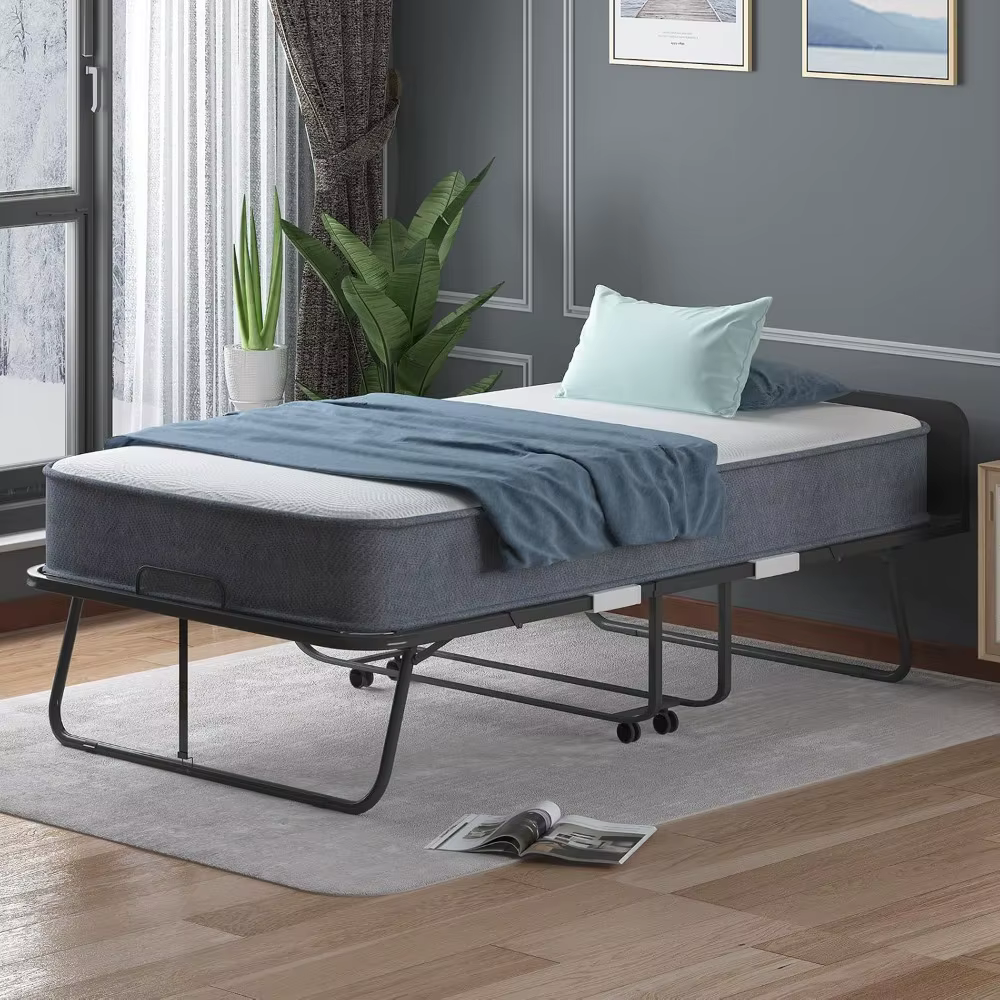 Lit pliant avec matelas, lit pliant 75 x 31 pour adultes, matelas en mousse de 5 pouces d'épaisseur,