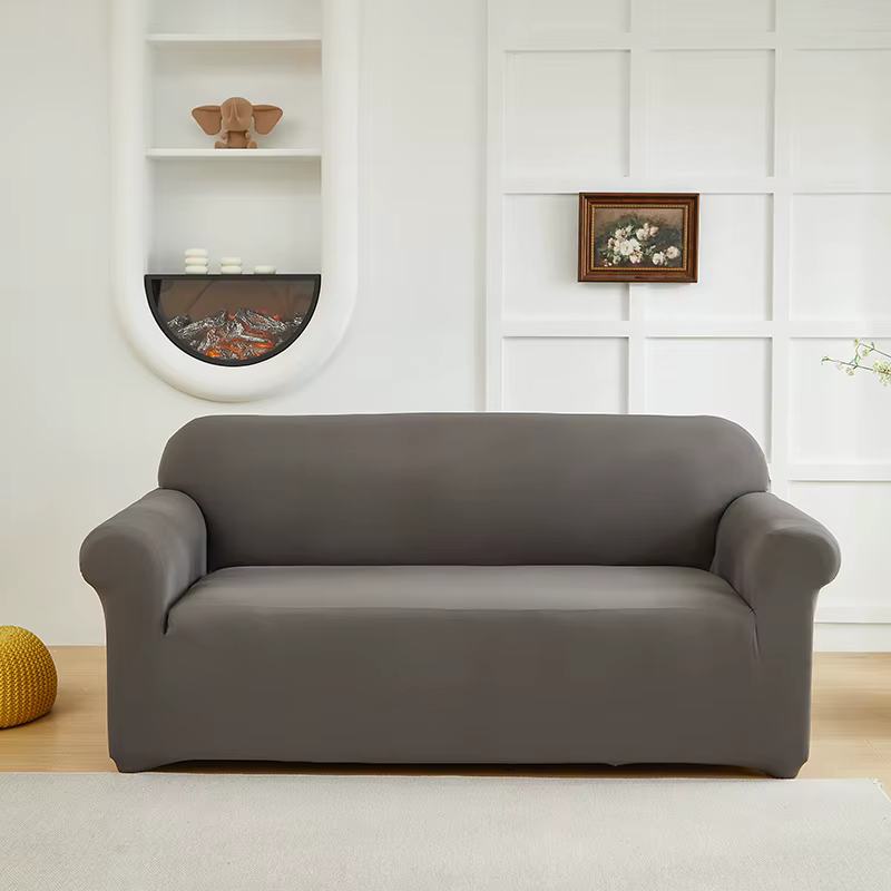 Housse de canapé extensible, couleur unie, douce, antidérapante, anti-poussière, protection de meubl
