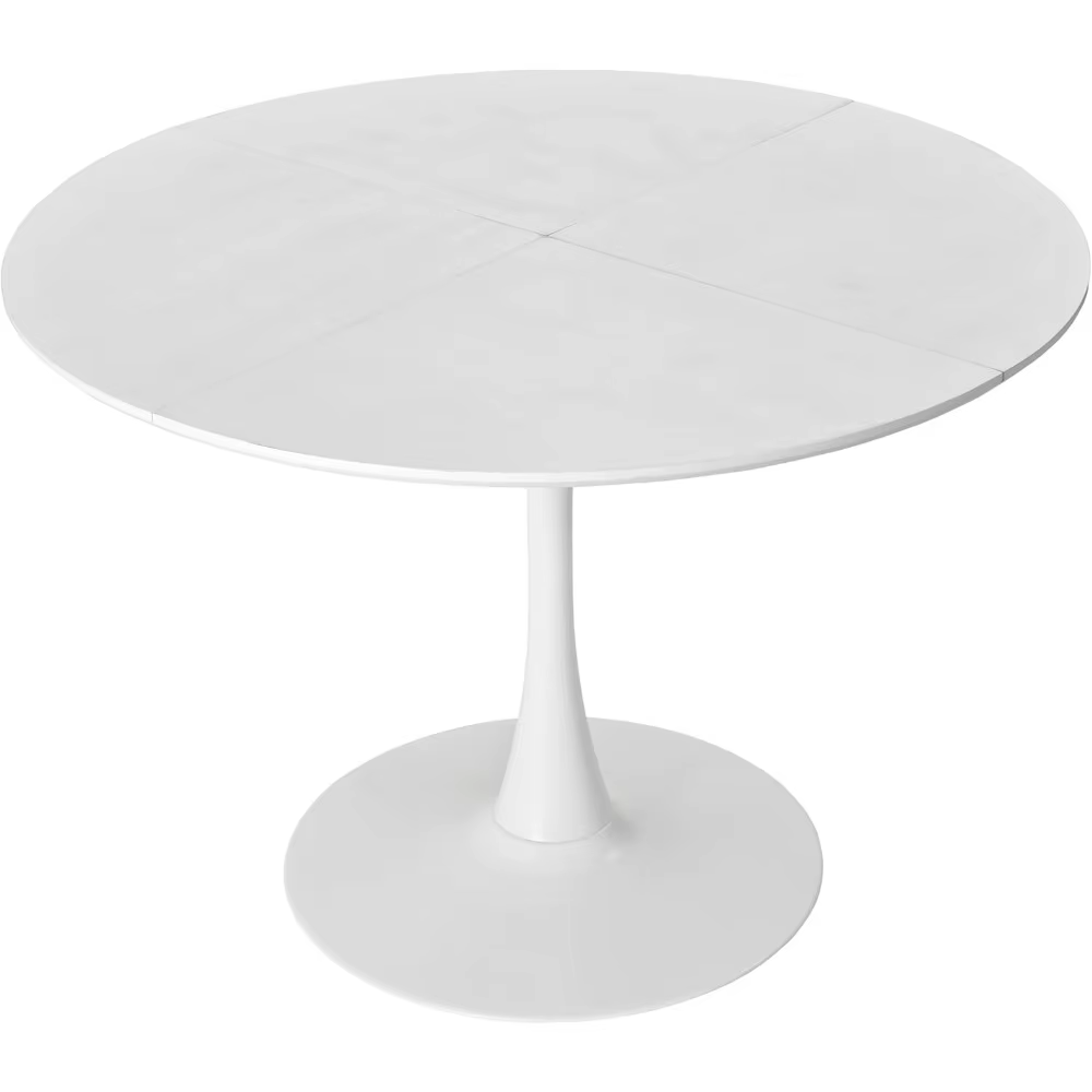 Table à manger ronde blanche de 47 pouces pour 4 5 6 personnes, table tulipe avec plateau étanche en