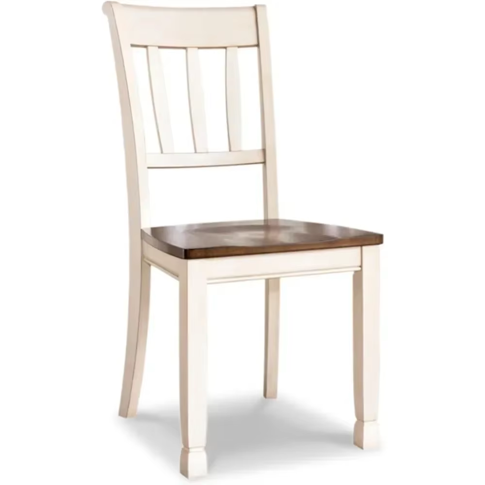 Pour Table à manger Whitesburg Cottage Râteau Dossier Chaise de salle à manger Marron et Blanc cassé