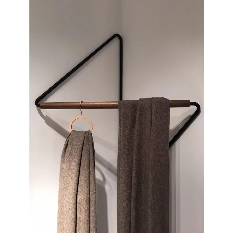 Cintre d'angle en fer forgé porte-manteau en bois créatif moderne minimaliste armoire muebles para h