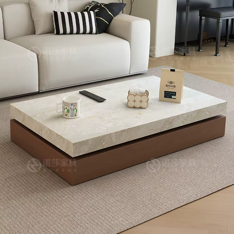 Tables basses mobiles en acier avec rangement latéral, style classique vintage, tables d'appoint mod
