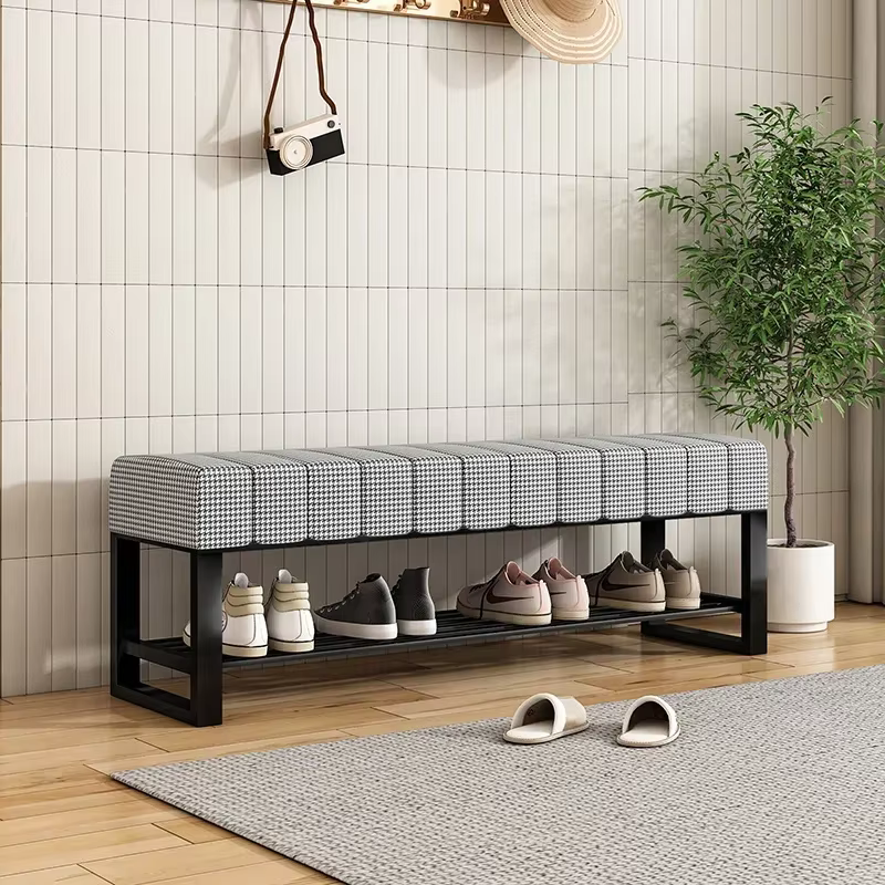 Banc à chaussures d'entrée de luxe avec rangement, tabouret de Dressing moderne et minimaliste pour 