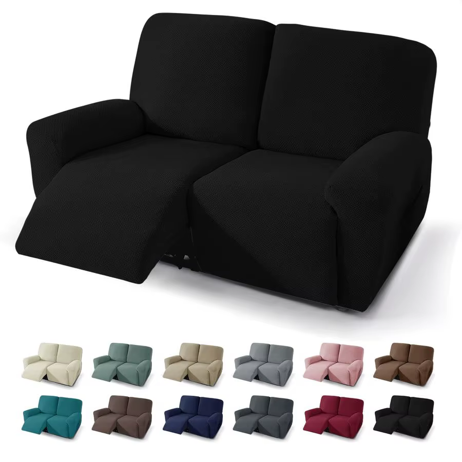 4 housses de canapé inclinable, housses de canapé inclinable extensibles avec fond élastique, jacqua