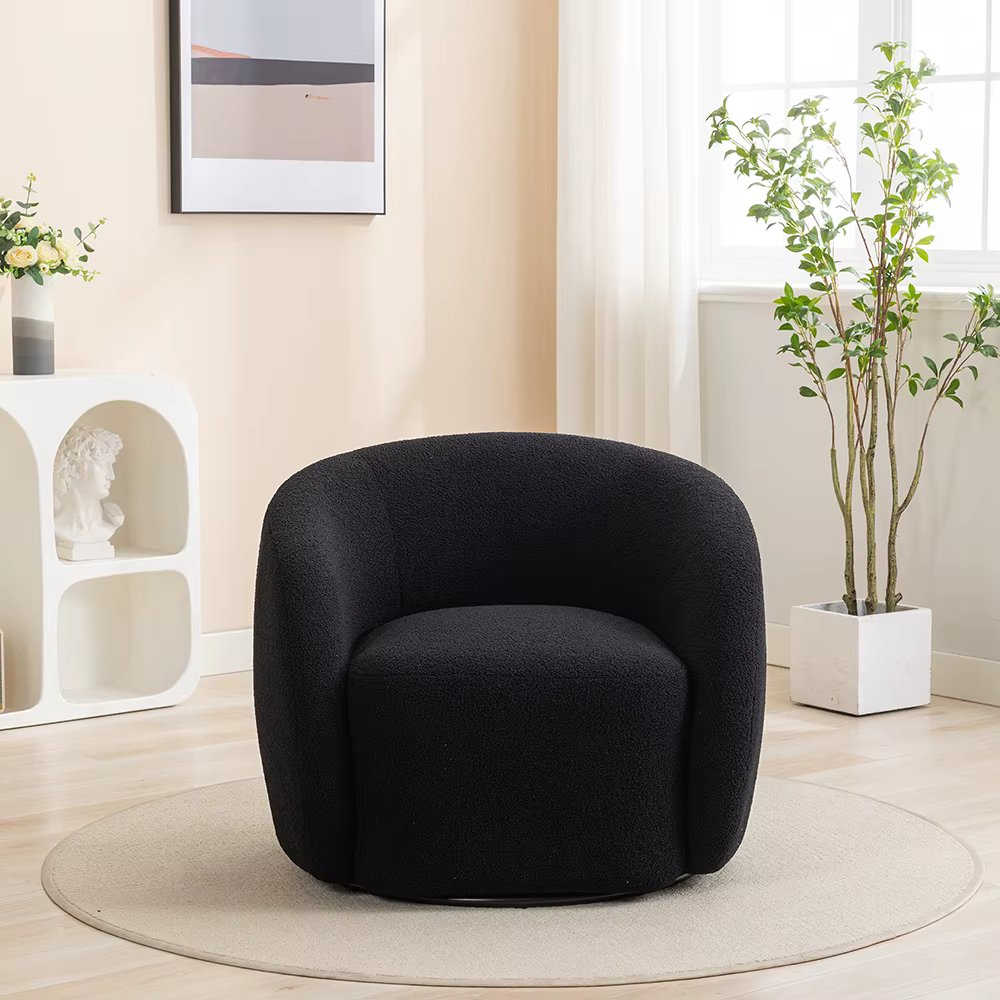 SEYNAR-Fauteuil d'Accent à Comcussion Moderne en Velours Résistant à 360, Chaise d'Appoint Ronde pou