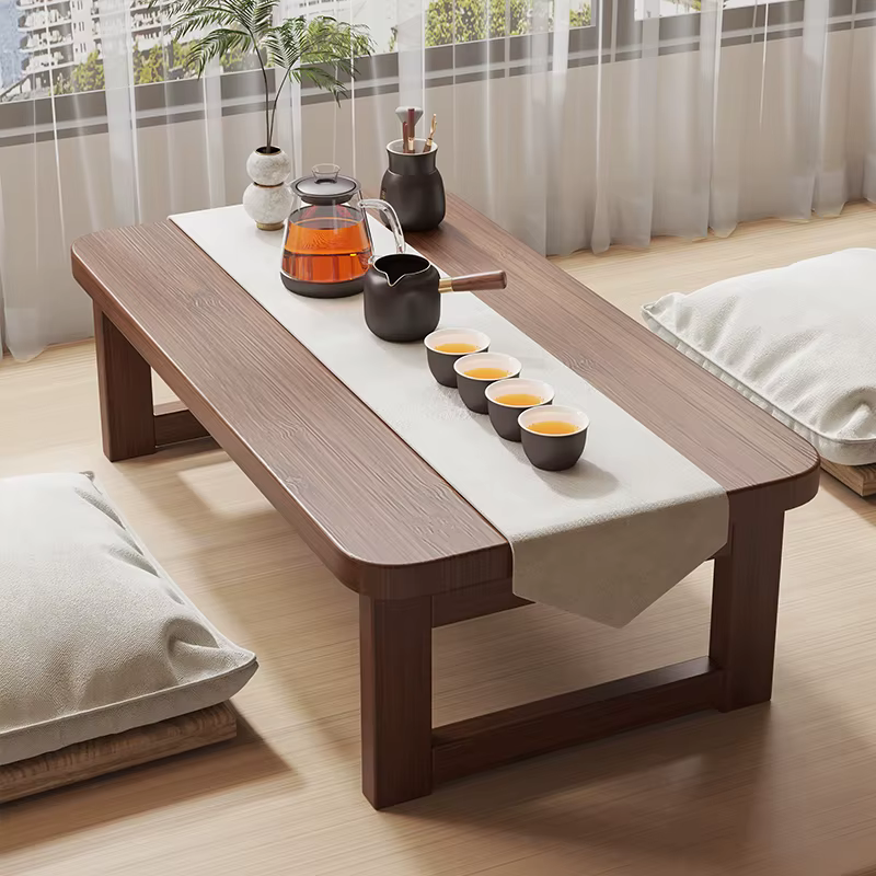 Table pliante en bois, table basse de balcon de baie vitrée japonaise, tatami pour la maison, la cha
