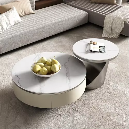 Tables basses rondes de luxe minimaliste marbre Tables basses nordiques à la mode salon Design Muebl