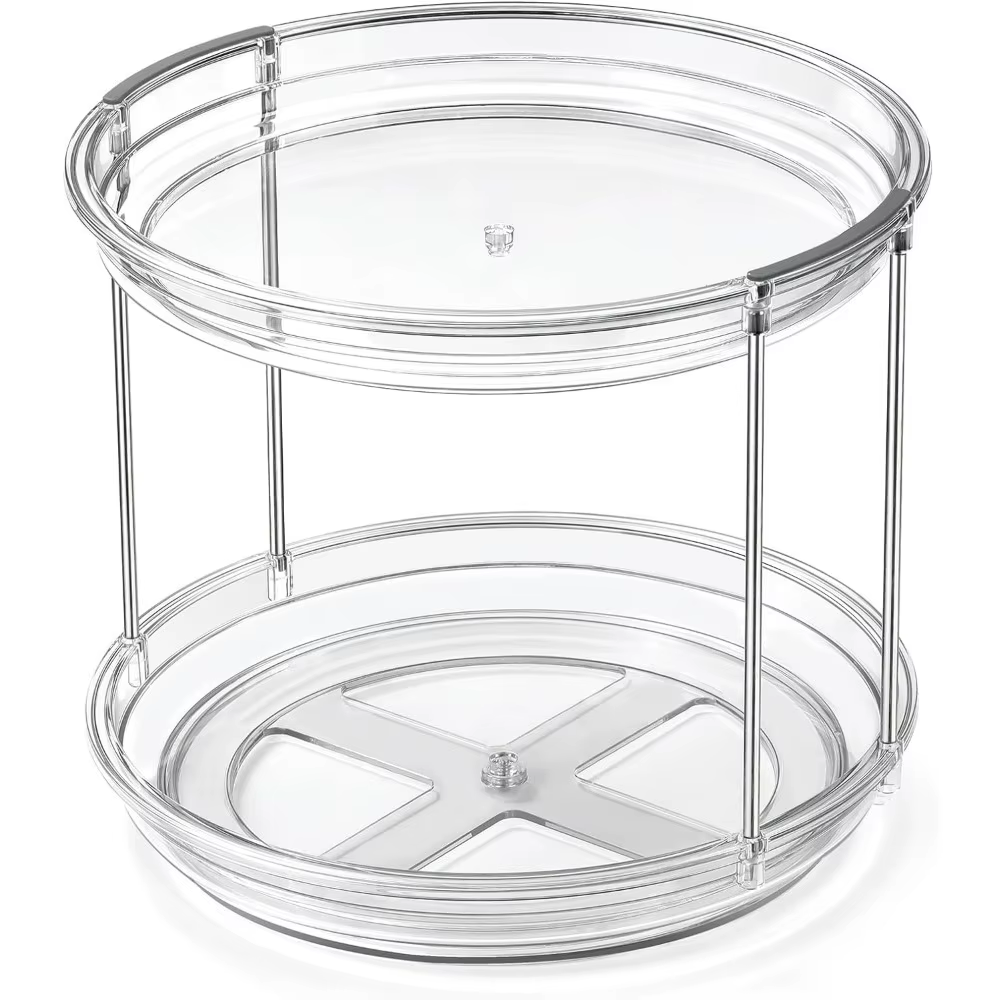 Lazy Susan-Plateau à épices rotatif, organisateur pour armoire, cuisine, garde-manger, seau coloré, 