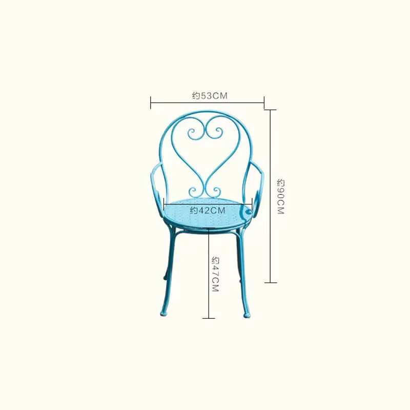 Ensembles de meubles de jardin en fer rétro européen, table et chaises de balcon de cour extérieure,