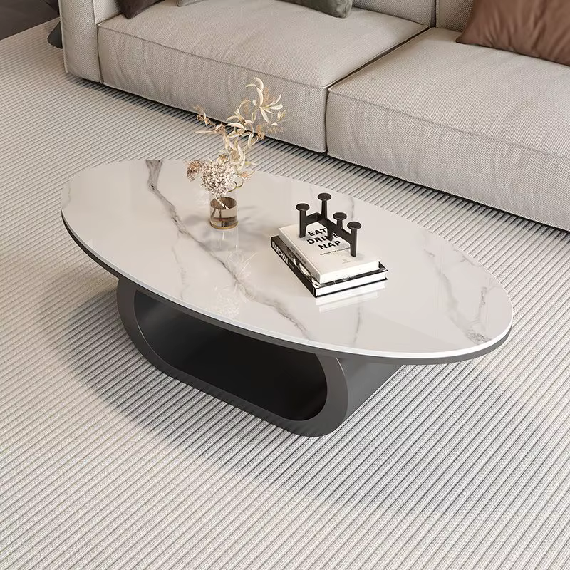 Table basse ovale Glamour de luxe, tendance, nordique, moderne, esthétique française, meubles de Sal