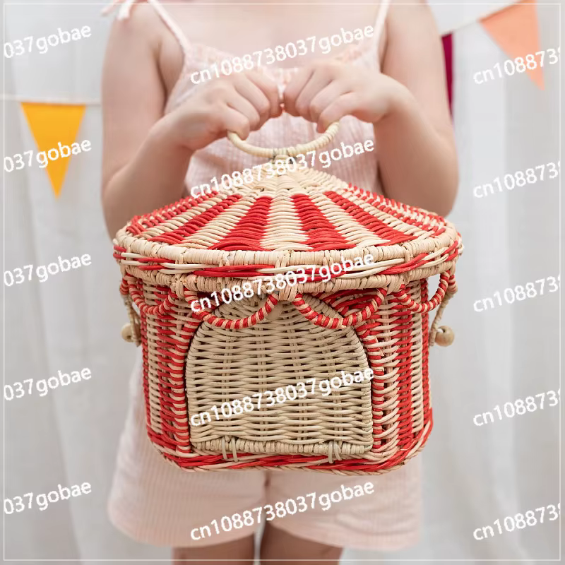 Panier de rangement en rotin tressé pour articles ménagers divers, boîte de rangement