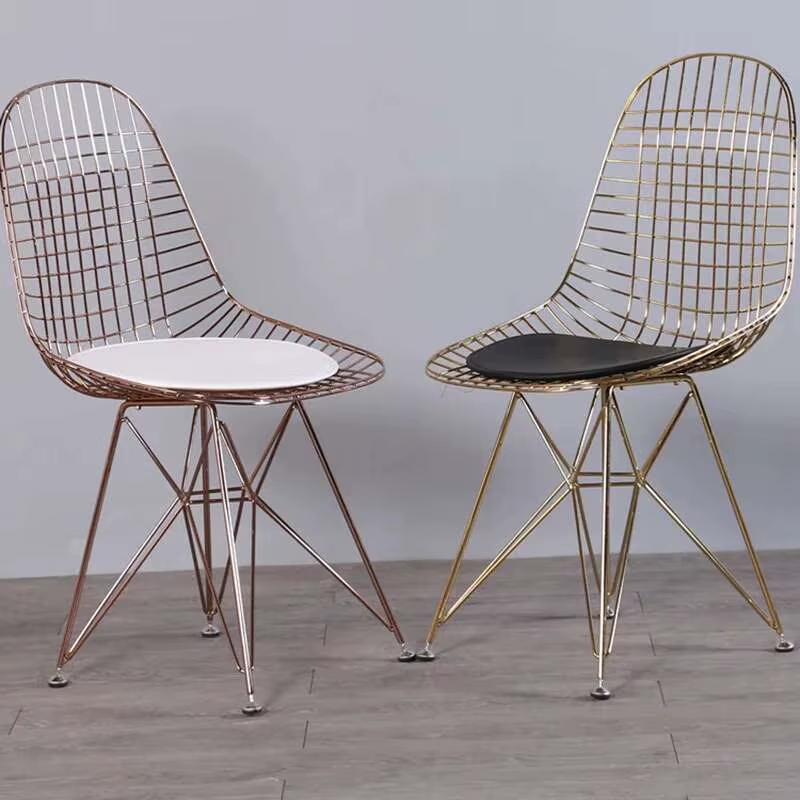 Chaises de salle à manger en métal doré, modernes, nordiques, minimalistes, pour balcon, salon, Desi