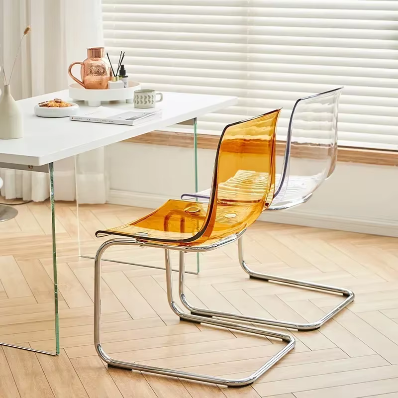 Chaises longues nordiques salon moderne Restaurant Transparent chaises de salle à manger ergonomique