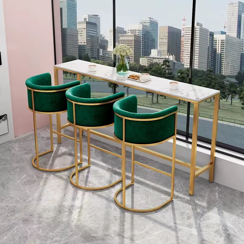 Counter-Chaise de salle à manger moderne avec pieds en métal