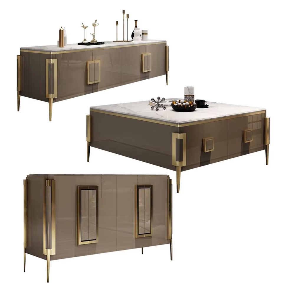 Table basse nordique en acier inoxydable