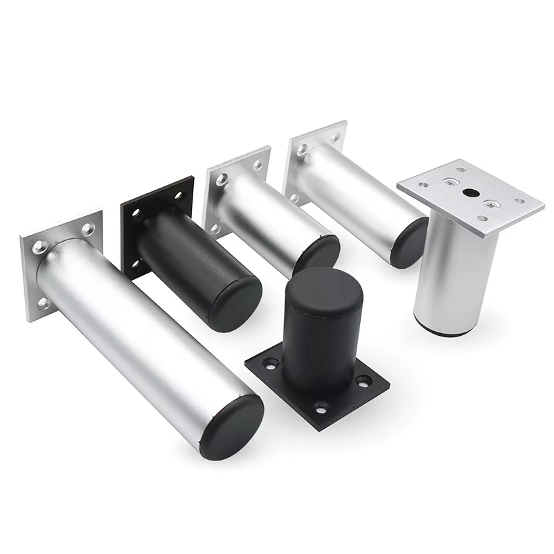 Lot de 4 pieds de meuble en aluminium