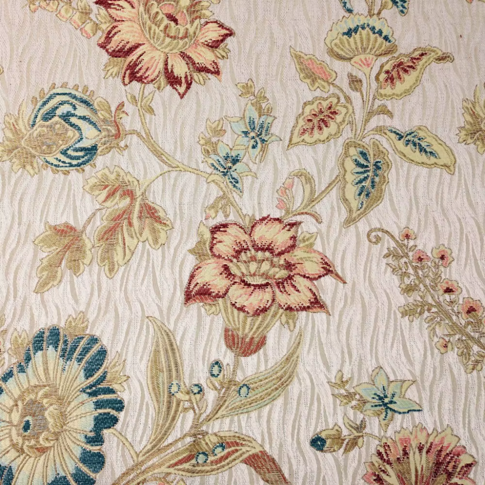 Canapé Tissé en Polyester Chenille de Style Floral Américain Classique
