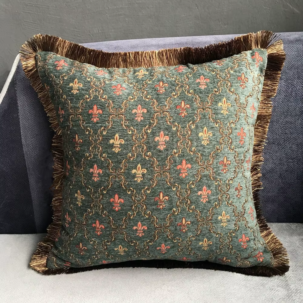 Juste de coussin en chenille douce tissée pour canapé