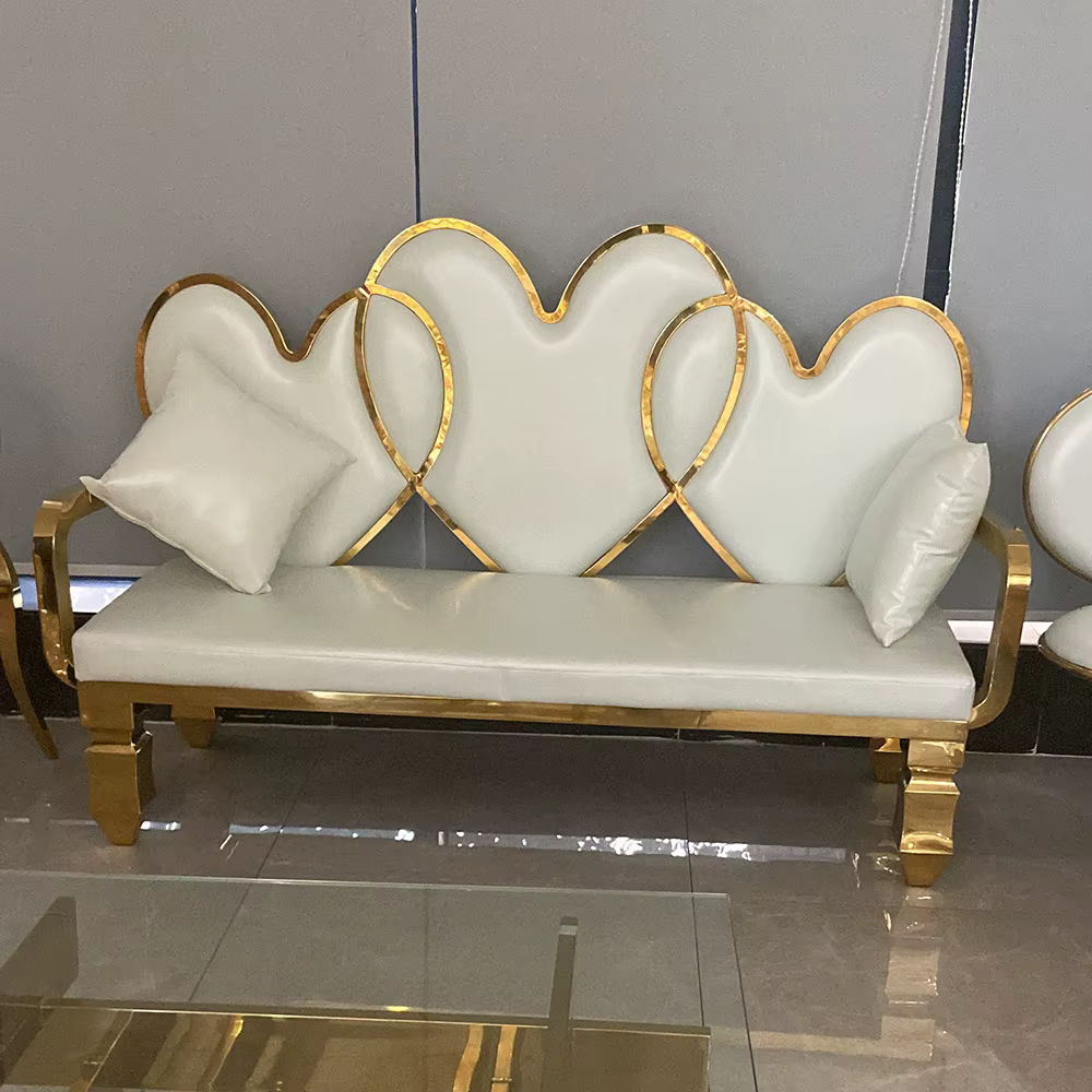 Fabrication de canapé trône en velours blanc chaud d'hôtel pour l'événement de mariage