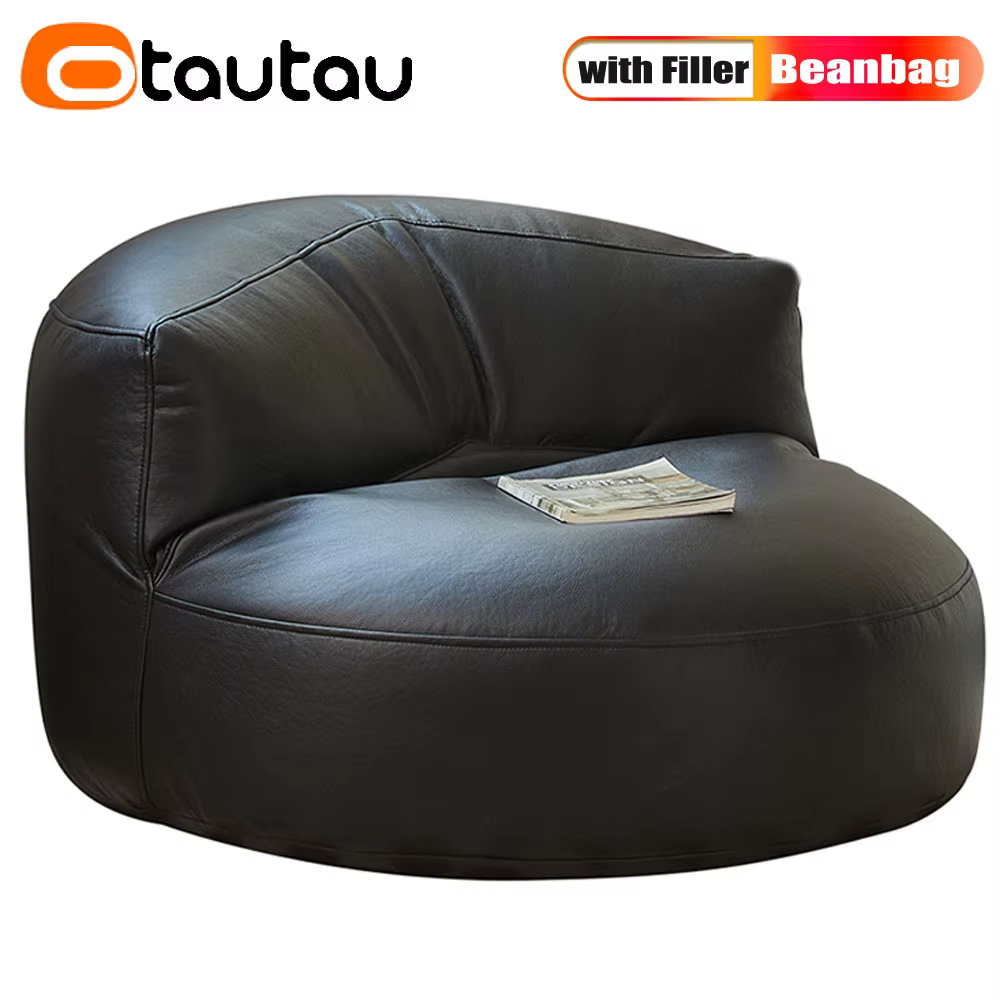 Canapé pouf en similicuir