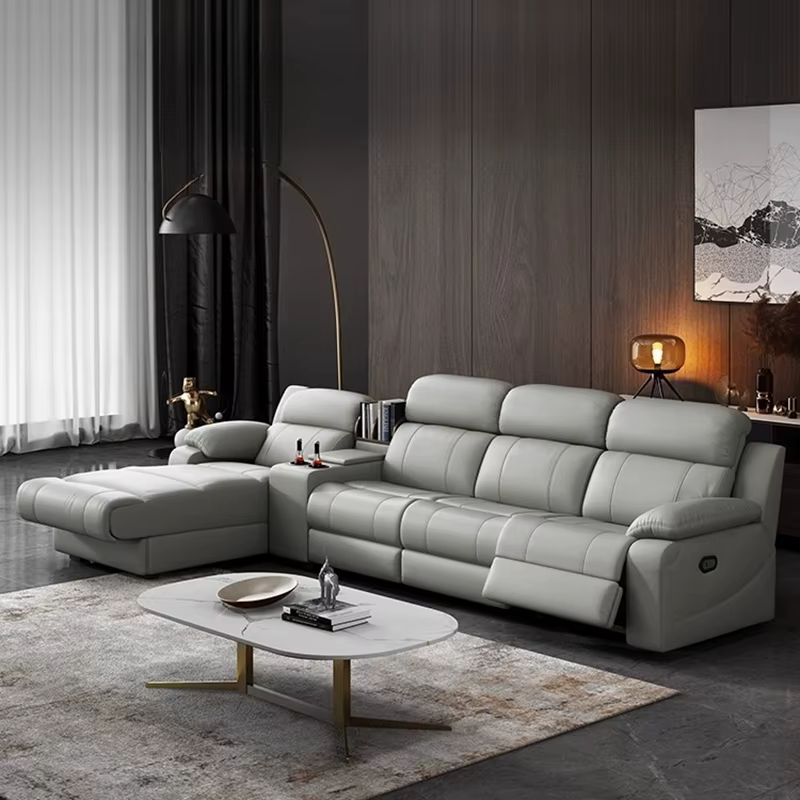 Canapés d'appartement italiens De luxe en cuir véritable