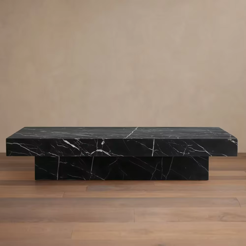 Table basse carrée moderne en pierre