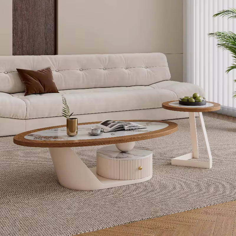 Tables basses ovales uniques avec rangement