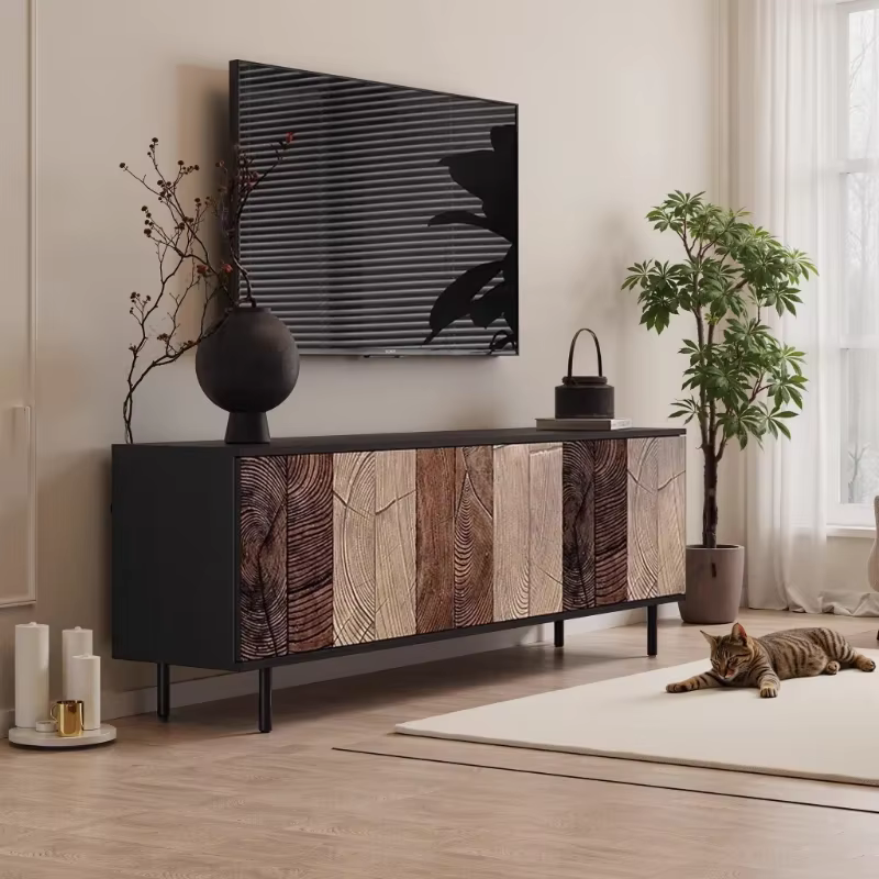 Meubles TV de salon avec pieds en bois