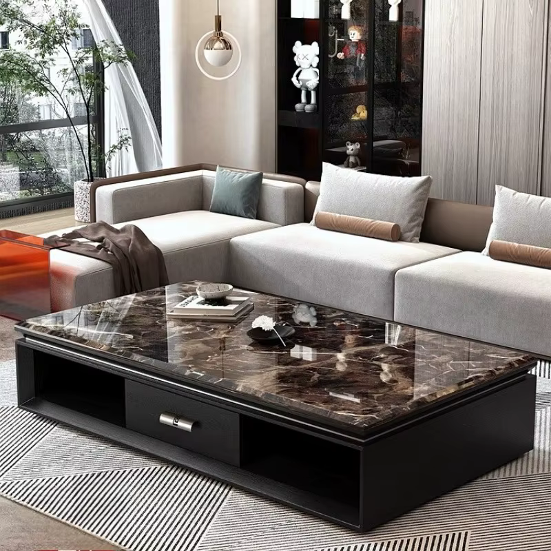 Table basse De luxe au sol minimaliste Glam clair
