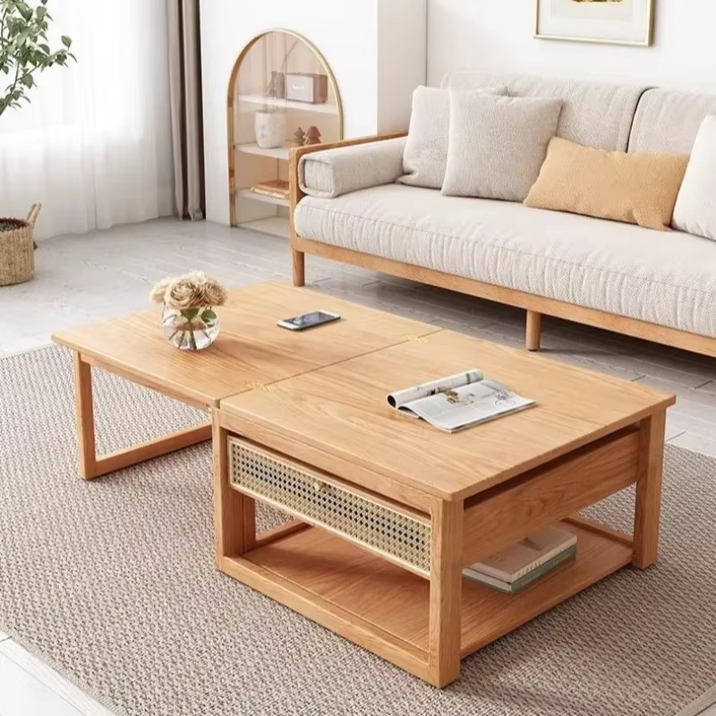 Table basse minimaliste claire affichage esthétique