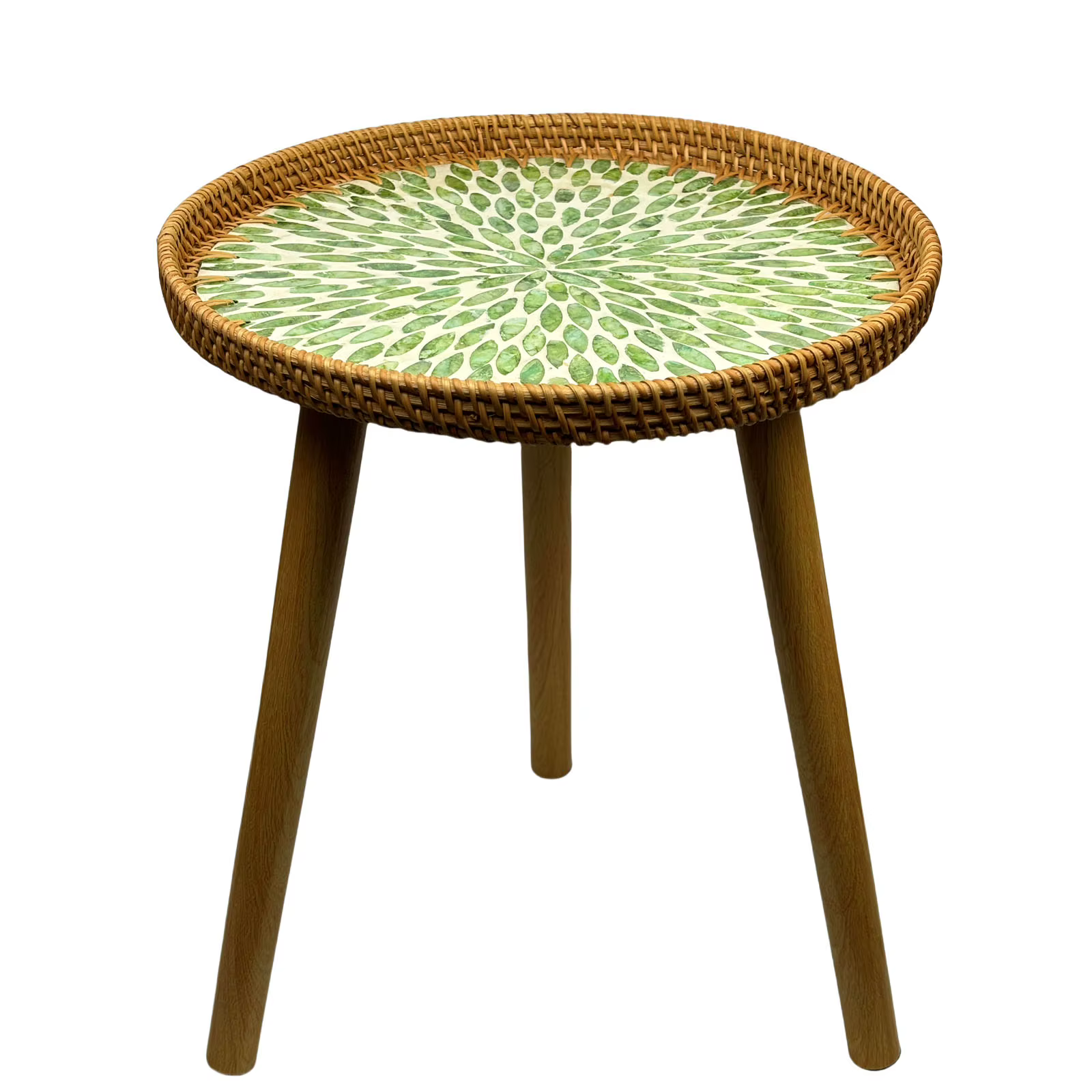 Table de bout ronde en rotin