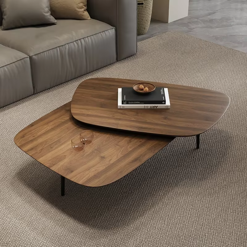 Table basse de luxe avec plateau transparent