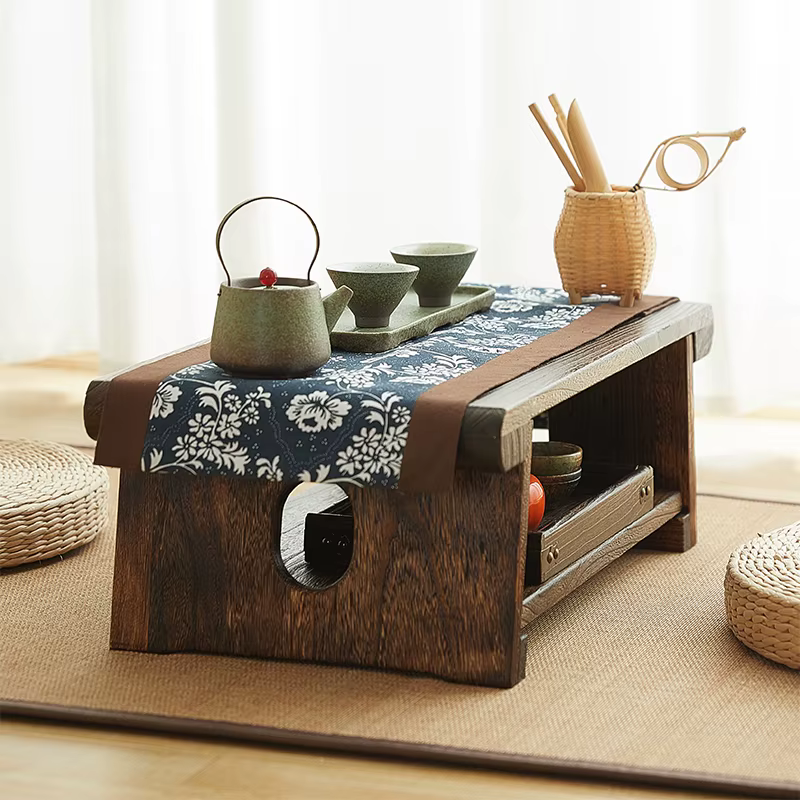 Table Tatami Vintage en bois massif