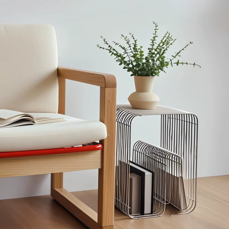 Petite Table basse nordique en acier inoxydable