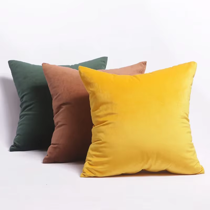 Housse de coussin en velours, taie d'oreiller douce, 45x45 cm, pour salon, décoration de canapé, décoration nordique pour la maison