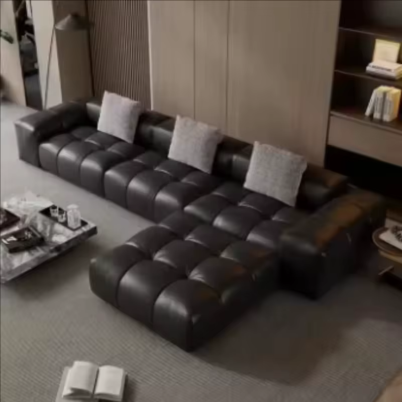 Salon européen canapé de Compression noir luxe grand cinéma