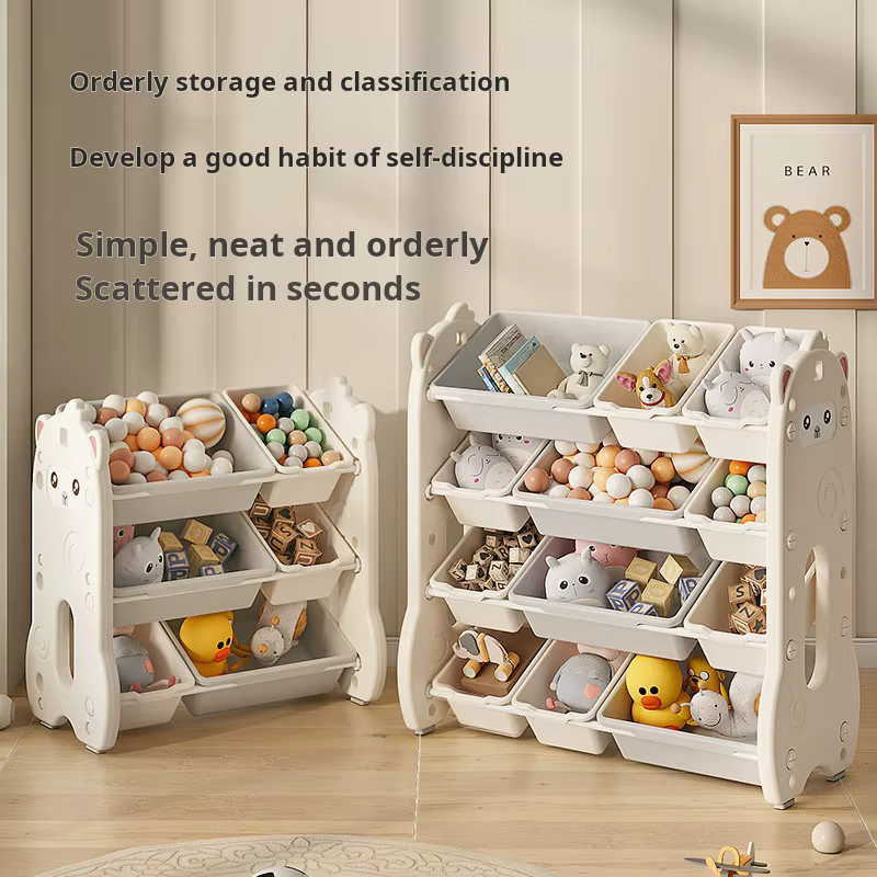 Étagère de rangement multicouche pour jouets pour enfants