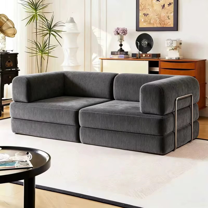 Canapé d'angle minimaliste de luxe sans structure