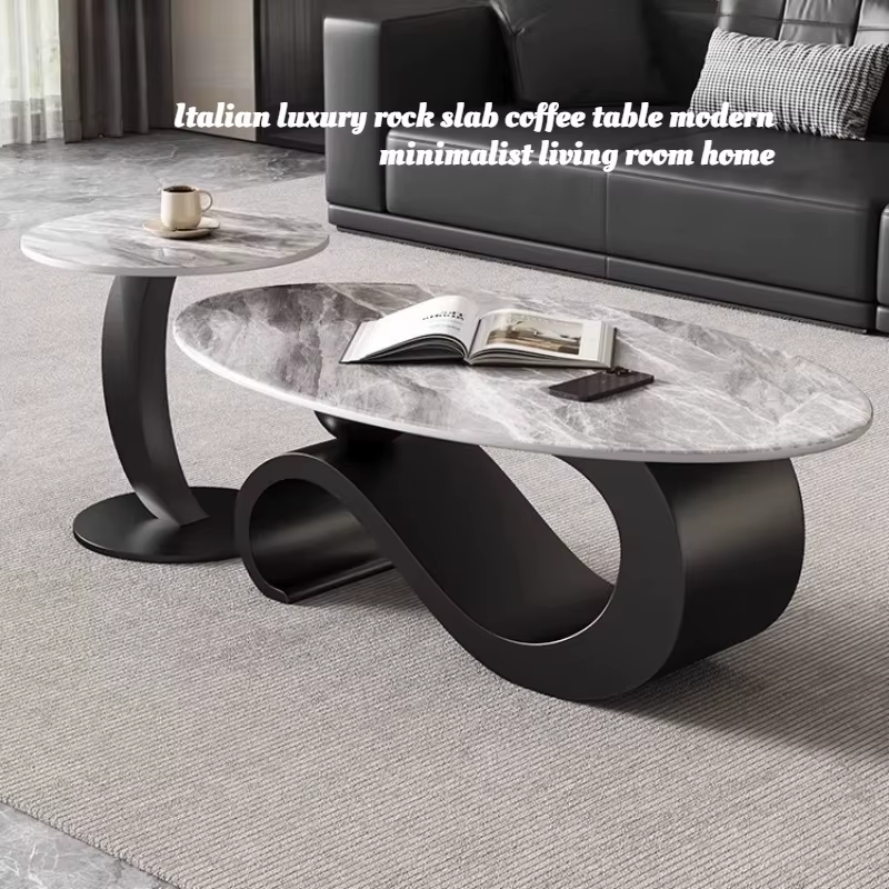 Table basse en dalle de roche de luxe européenne