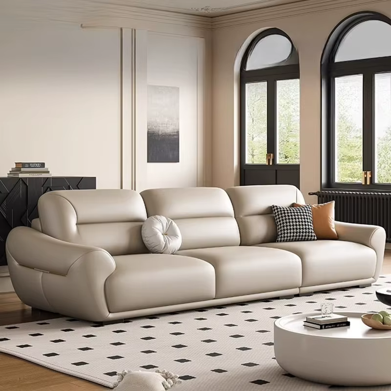 Canapés minimalistes italiens en cuir véritable multifonction chambres simples