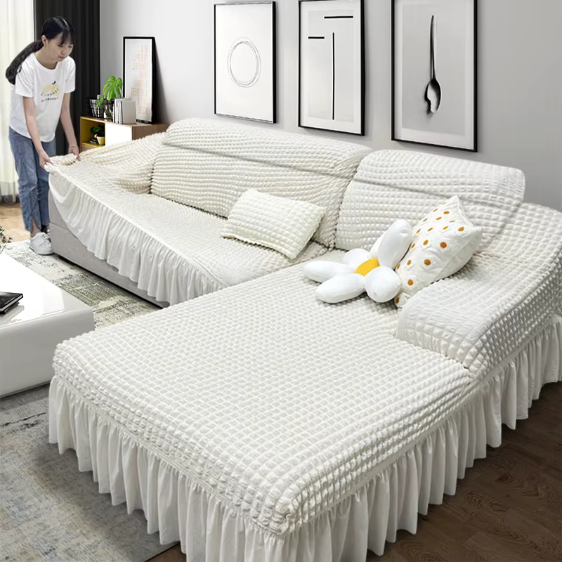 Juste de Protection Extensible pour Canapé d'Angle et Fauteuil