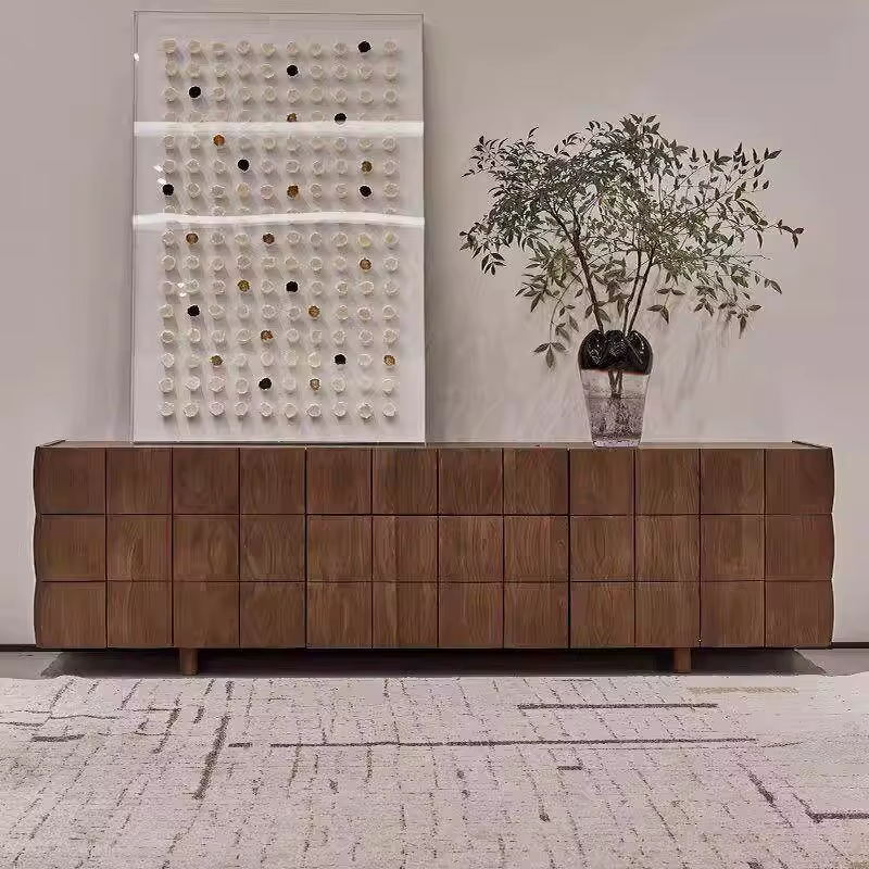 Design marron décoration meuble Tv bois Vintage