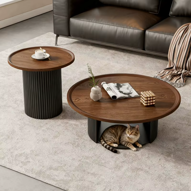 Tables basses rondes en bois