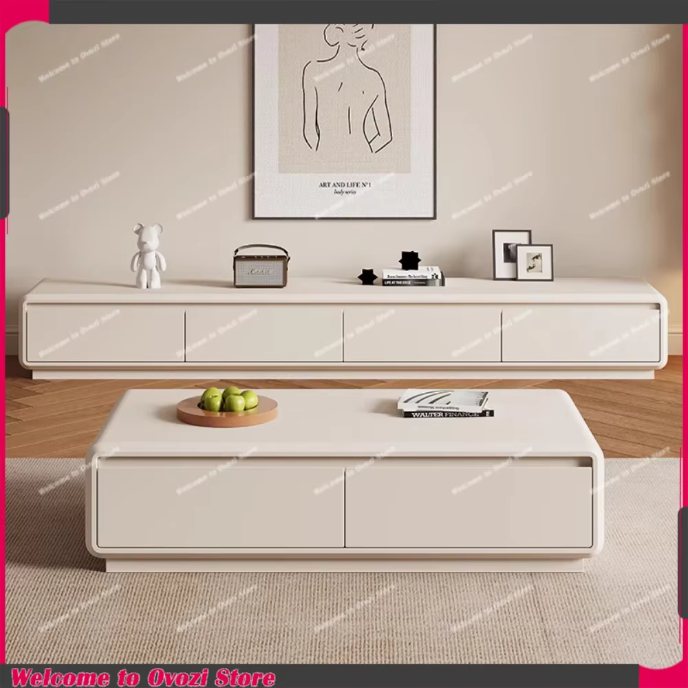 Meuble TV de salon blanc en bois